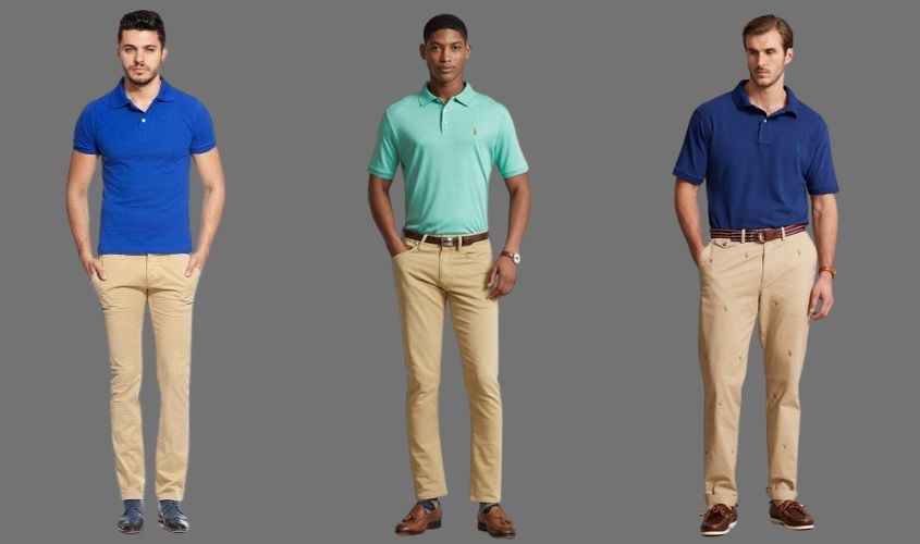 9+ Cách Phối Đồ Với Áo Polo Dành Cho Nam Và Nữ Phong Cách Nhất 5 Phối với quần kaki