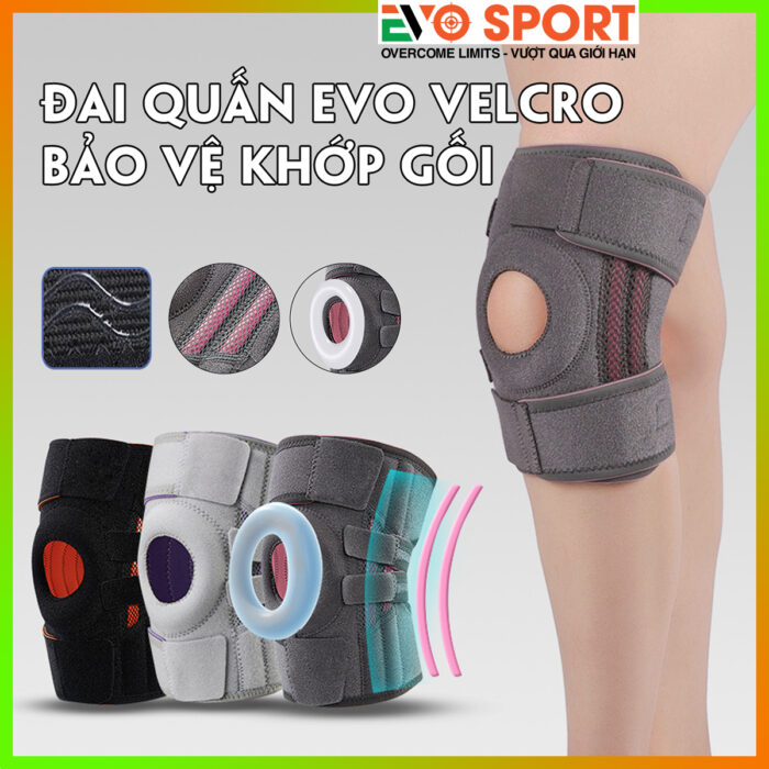 Bó gối thể thao silicon velcro